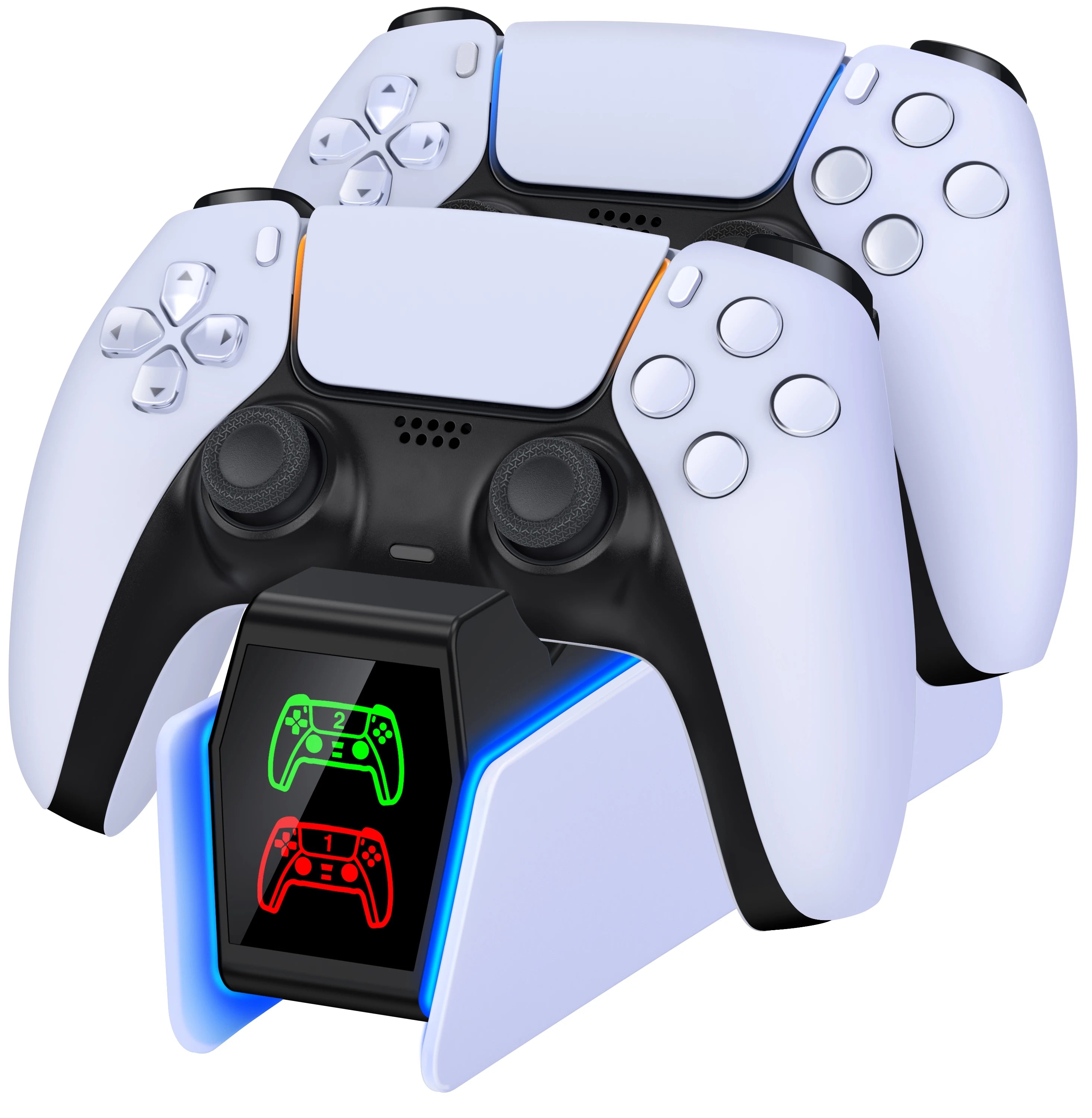 RGB Controller Charging Station for PS5 Dual Fast Charger RGB Indicator Charging Stand Docking Station for PS5 Gamepad